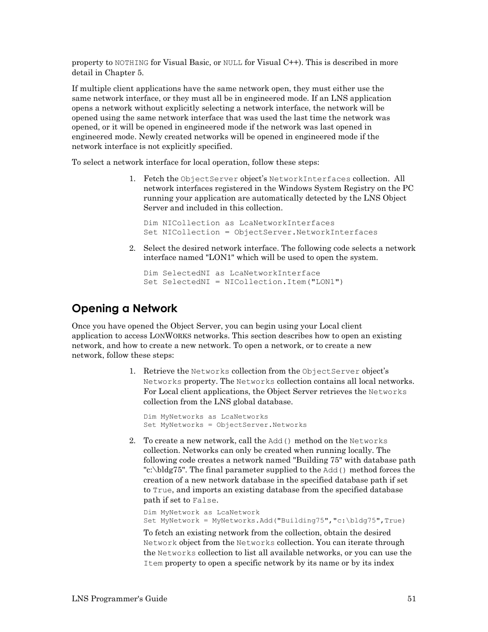 Opening a network | Echelon LNS User Manual | Page 65 / 368