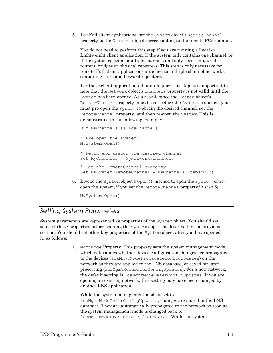 Setting system parameters | Echelon LNS User Manual | Page 77 / 368