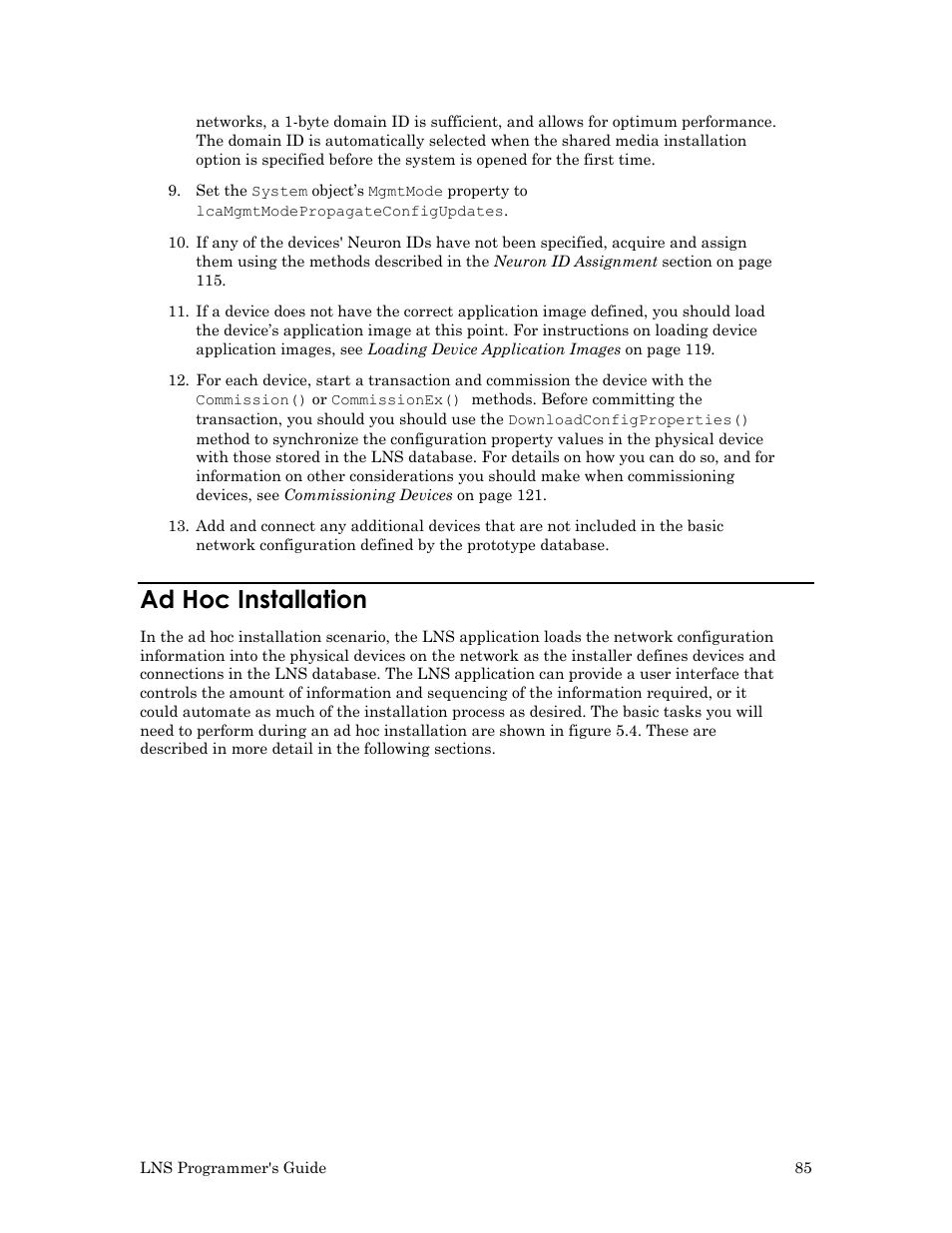 Ad hoc installation | Echelon LNS User Manual | Page 99 / 368