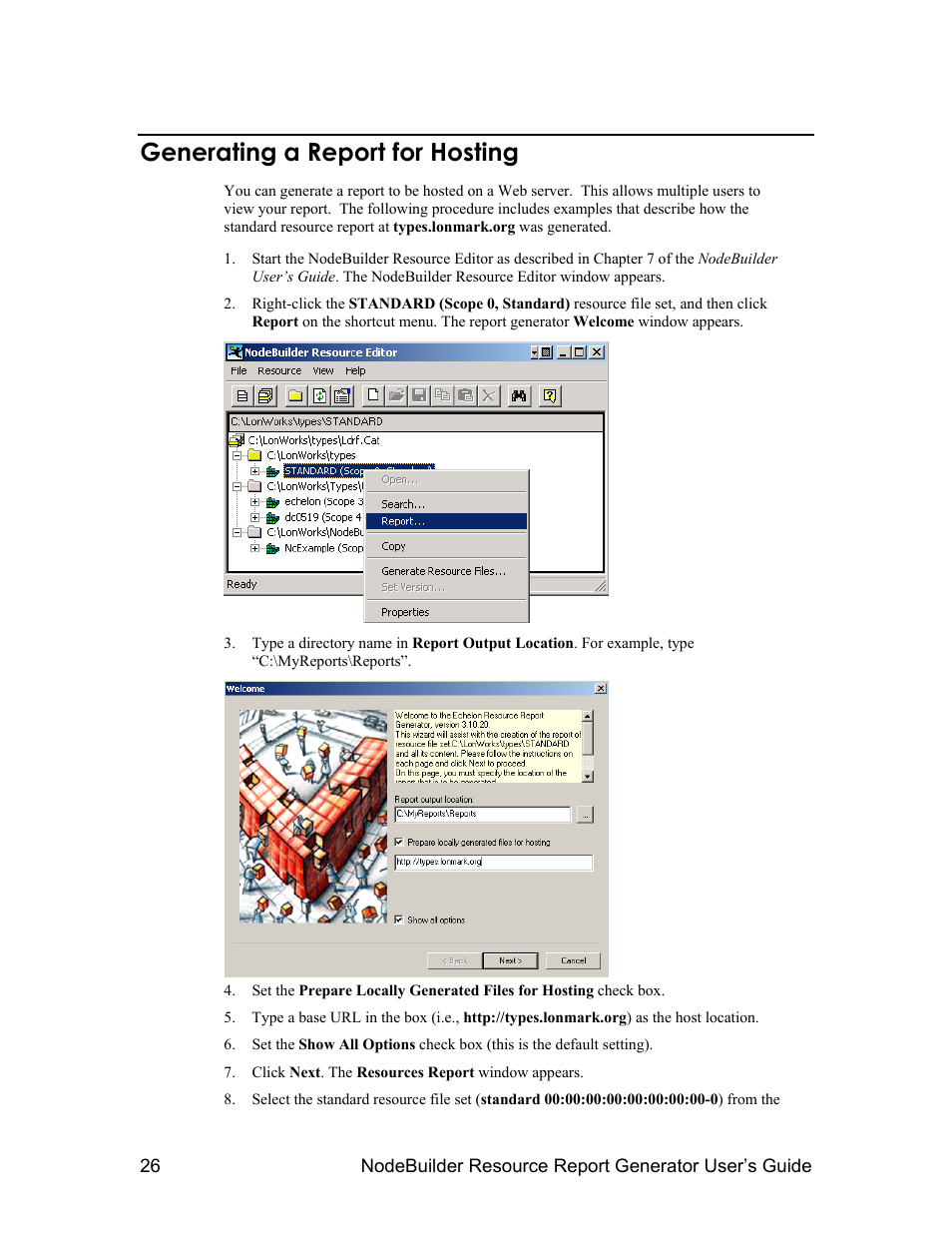 Generating a report for hosting | Echelon NodeBuilder Resource Report Generator User Manual | Page 28 / 52
