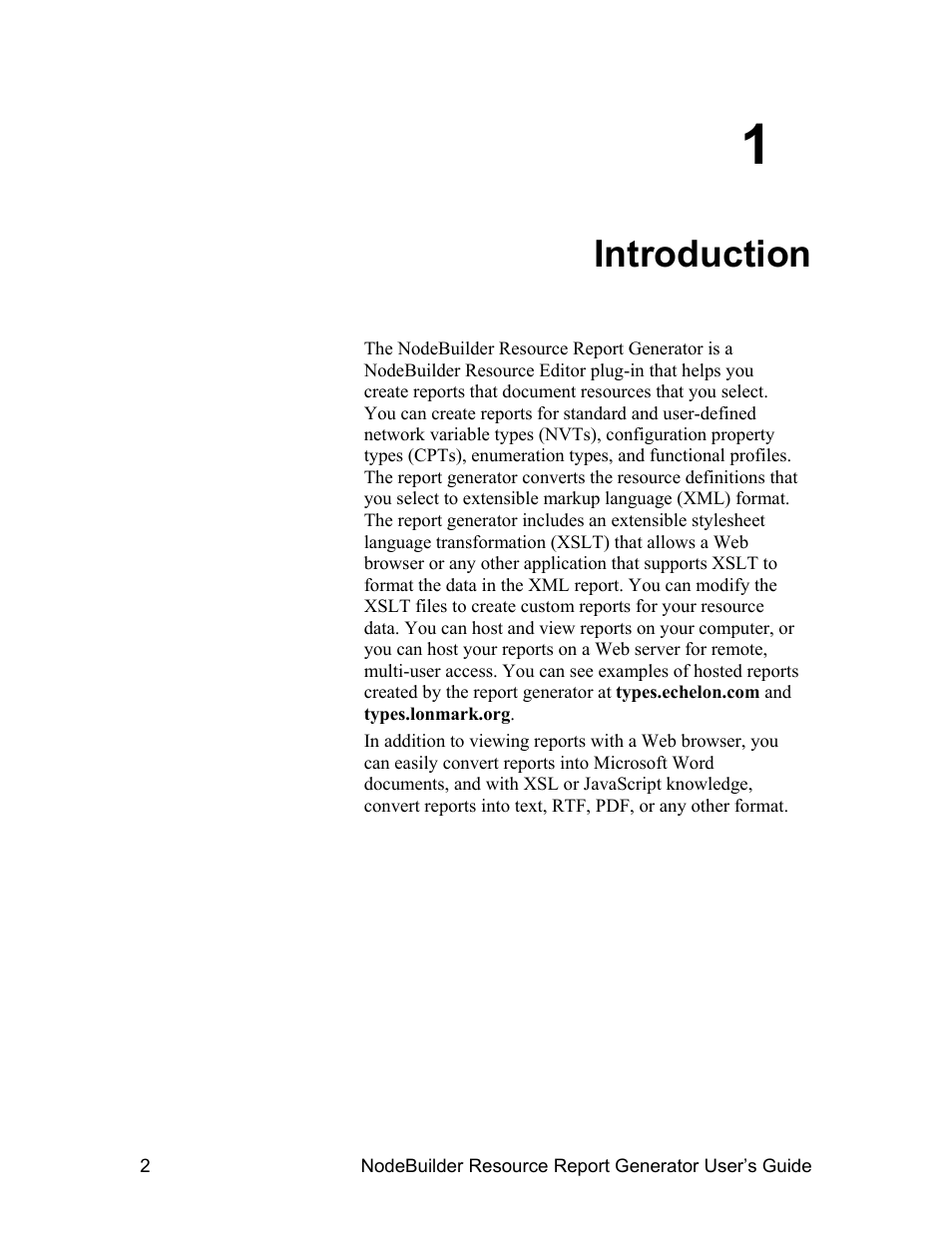 Introduction, Introduction 2 | Echelon NodeBuilder Resource Report Generator User Manual | Page 4 / 52