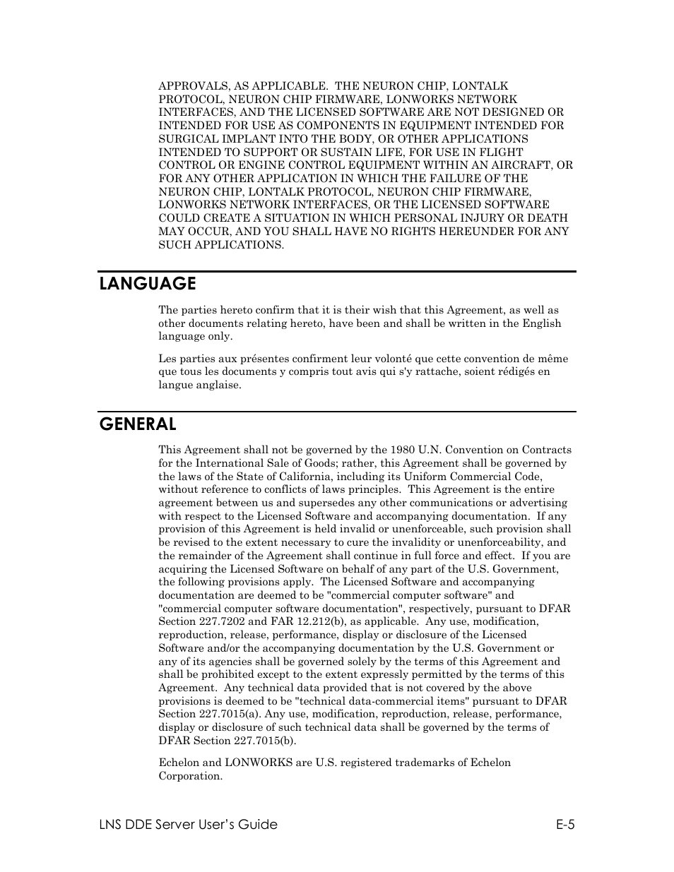Language, General | Echelon LNS DDE Server User Manual | Page 151 / 160
