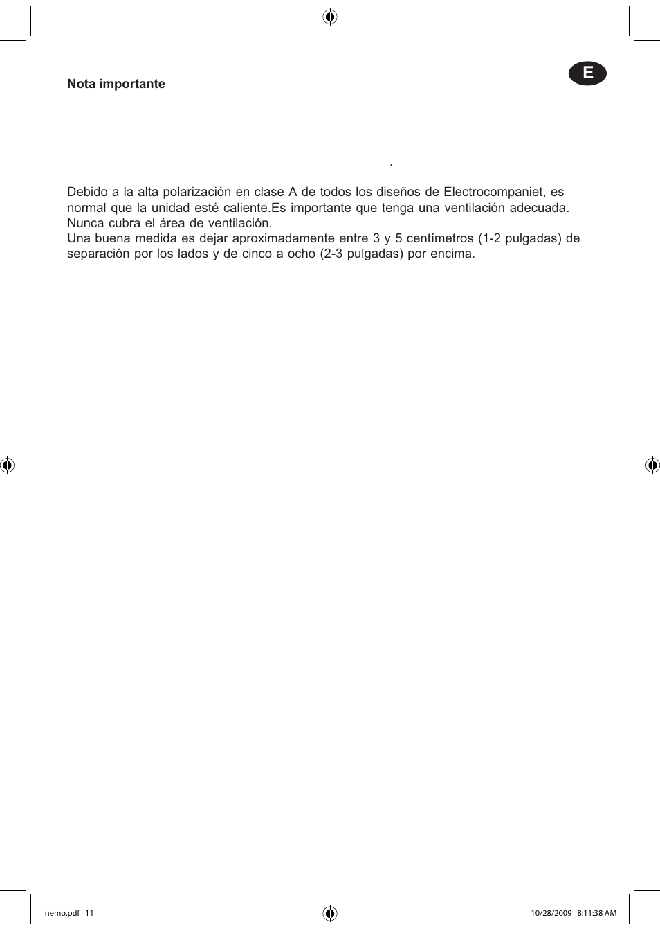 Electrocompaniet NEMO User Manual | Page 12 / 20
