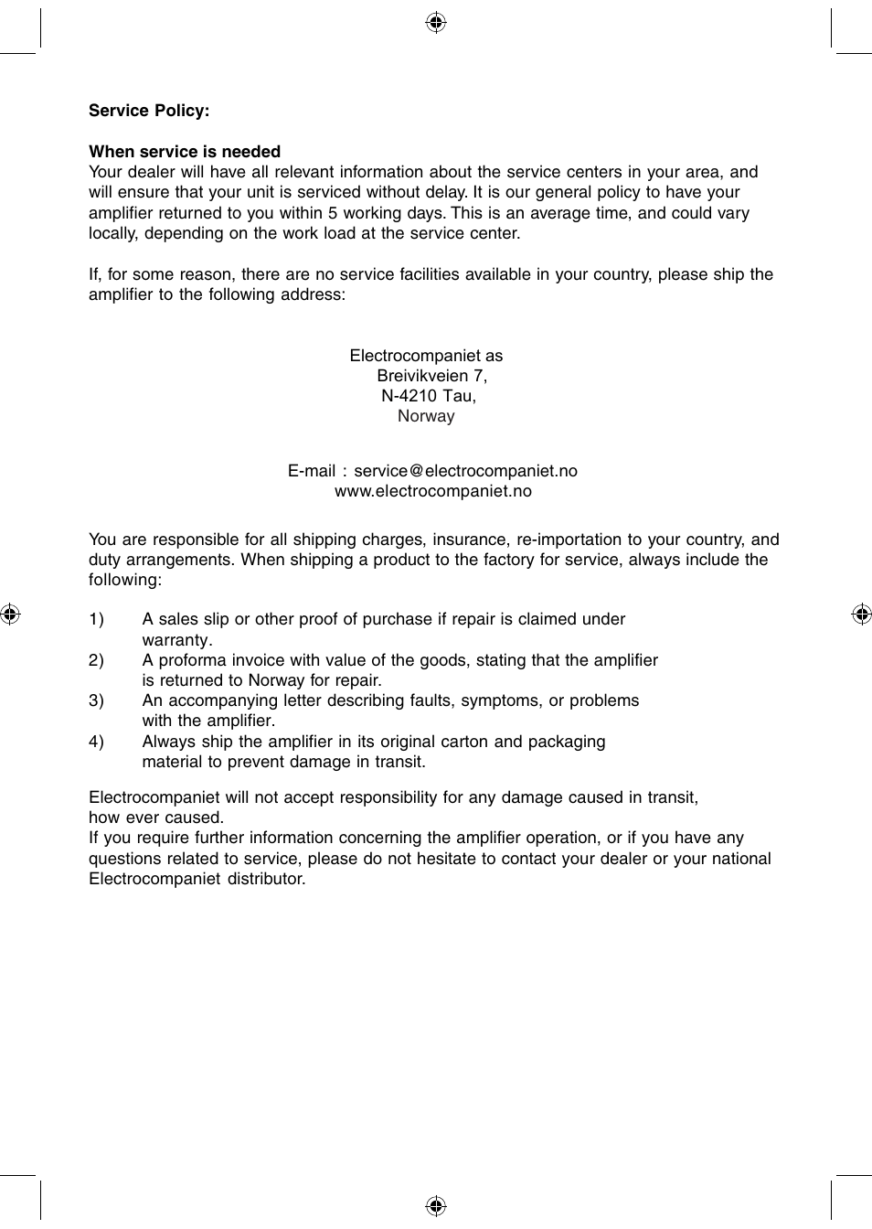 Electrocompaniet AW250R User Manual | Page 6 / 8