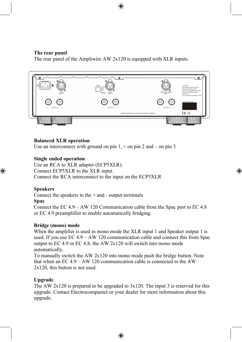 Electrocompaniet AW2x120-M User Manual | Page 4 / 8