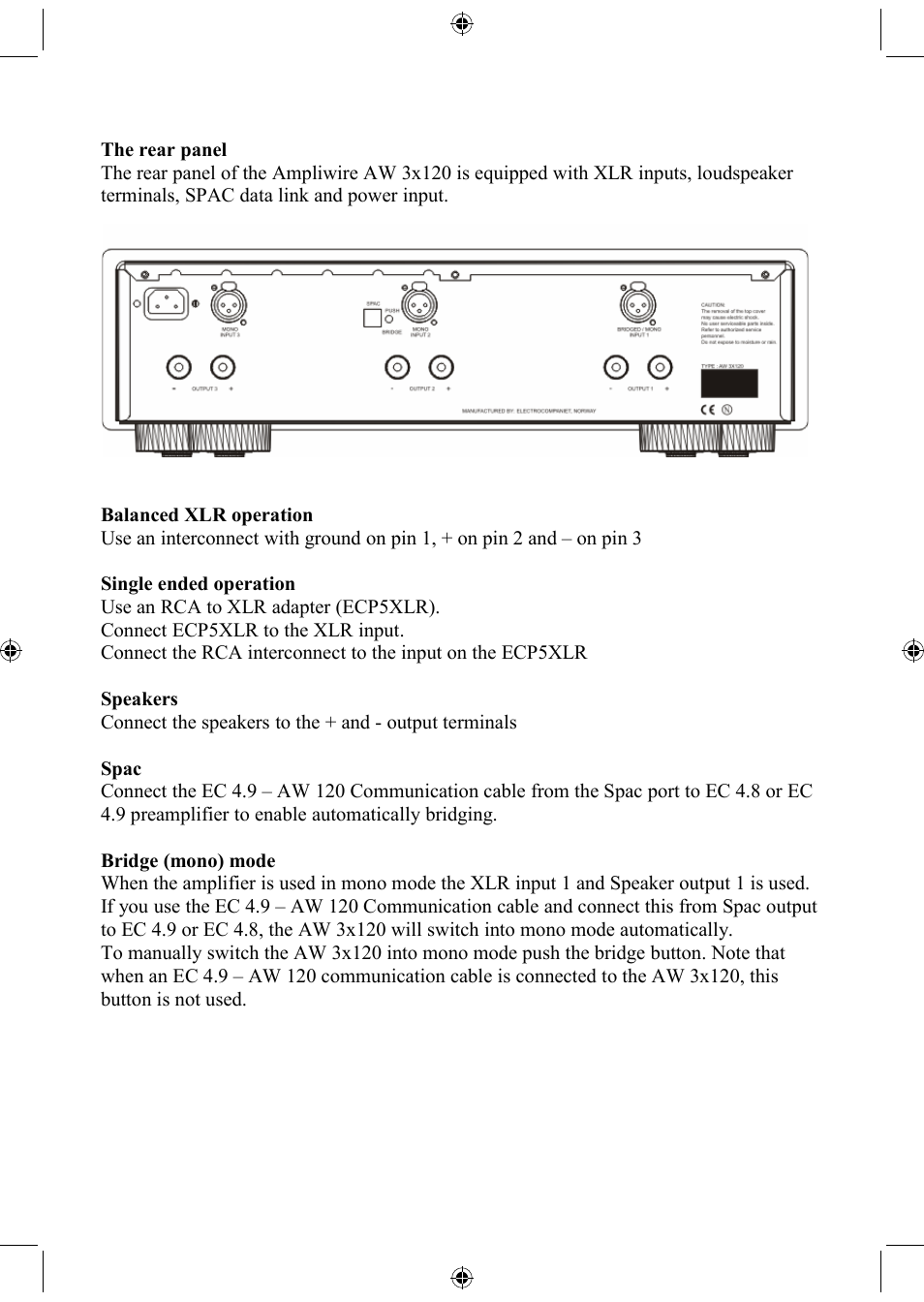 Electrocompaniet AW3x120-M User Manual | Page 4 / 8