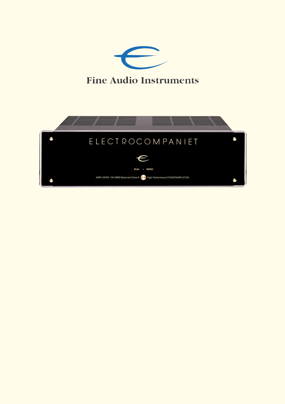 Electrocompaniet AW100DMB User Manual | 8 pages