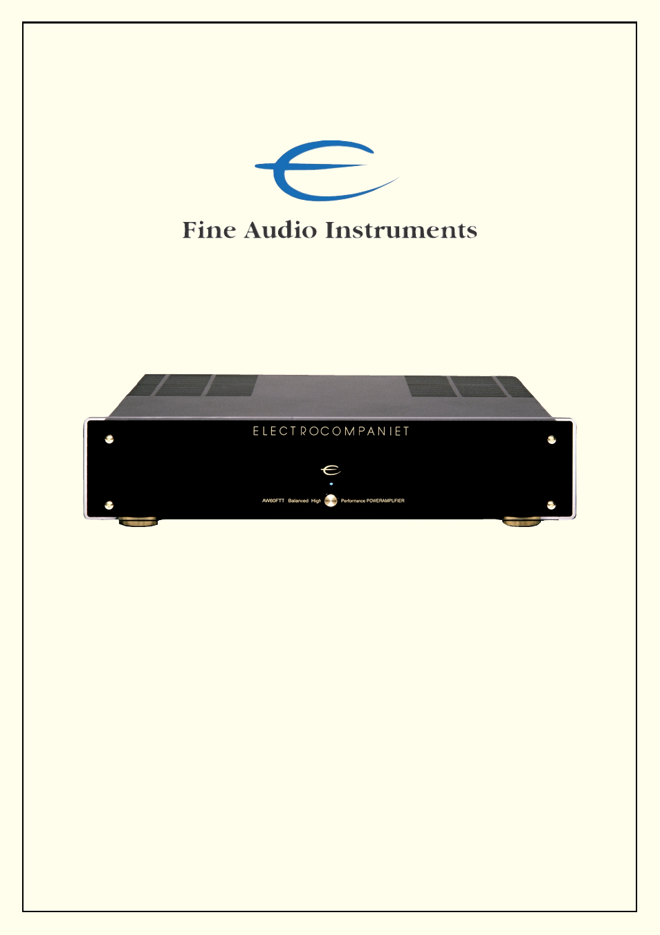 Electrocompaniet AW60FFT User Manual | 7 pages