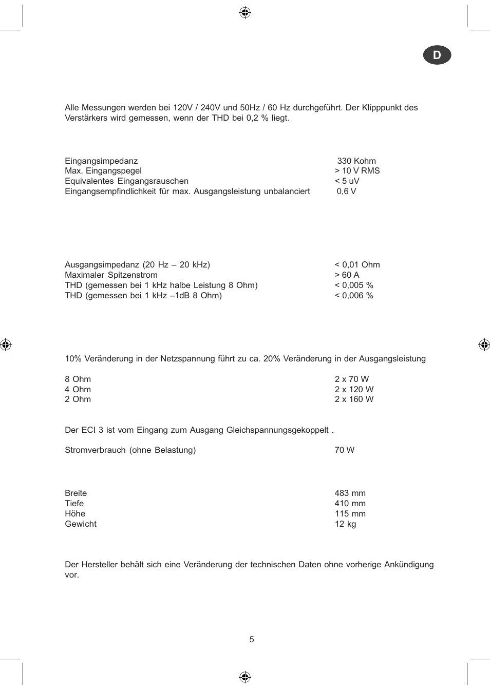 Electrocompaniet ECI 3 User Manual | Page 12 / 40