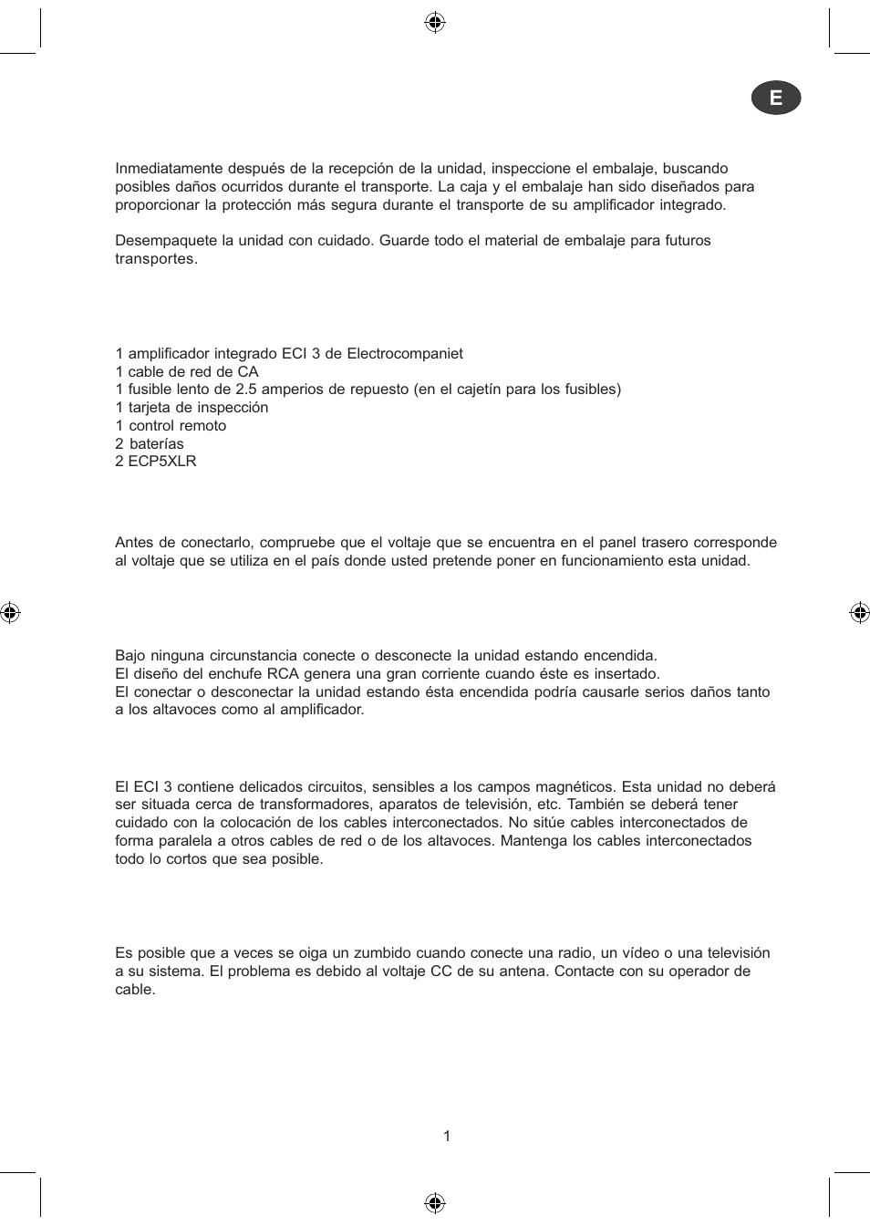 Electrocompaniet ECI 3 User Manual | Page 20 / 40