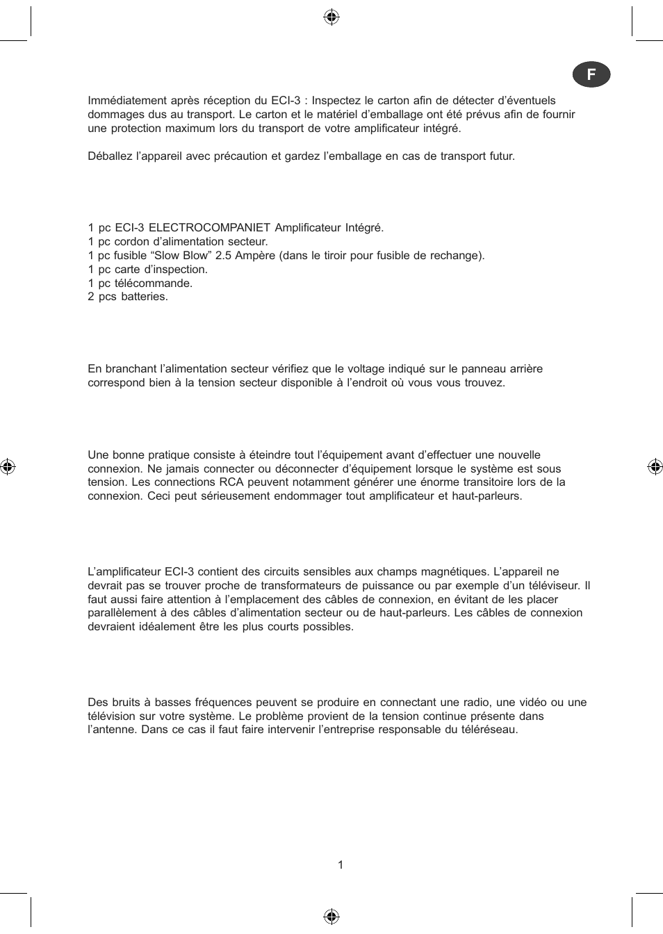 Electrocompaniet ECI 3 User Manual | Page 26 / 40