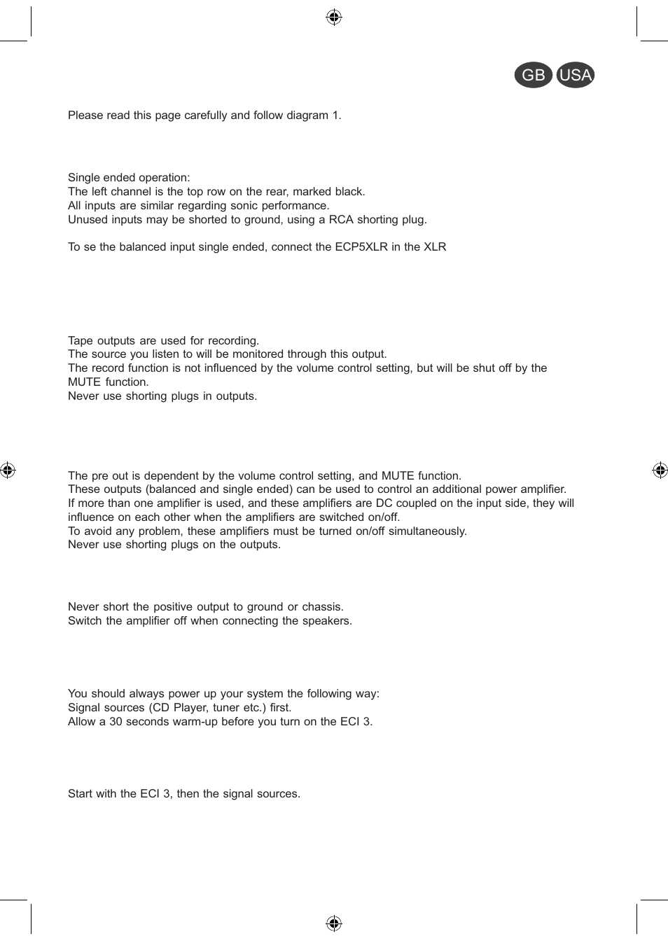 Gb usa | Electrocompaniet ECI 3 User Manual | Page 3 / 40