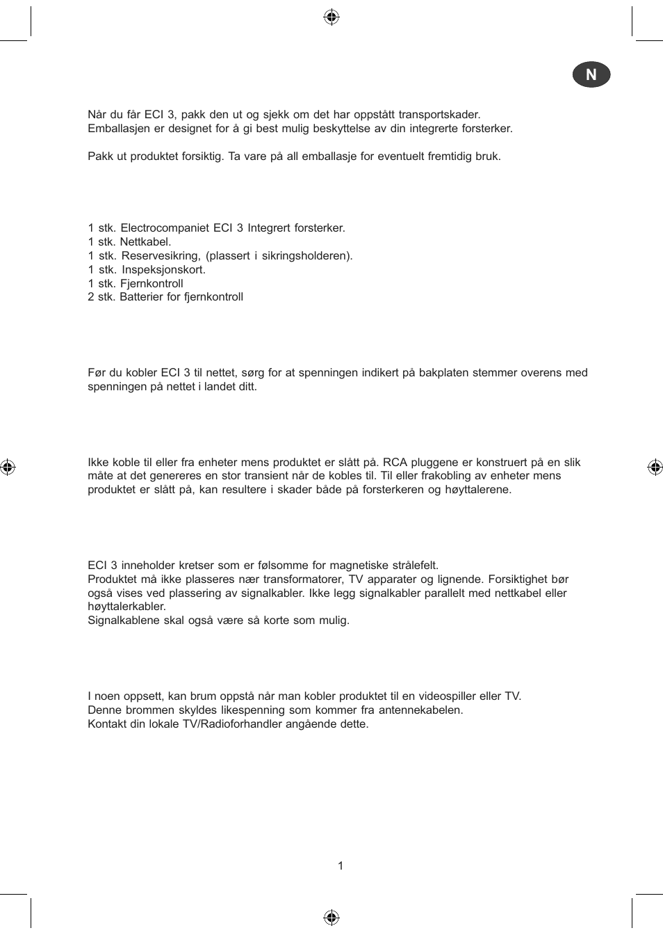 Electrocompaniet ECI 3 User Manual | Page 32 / 40