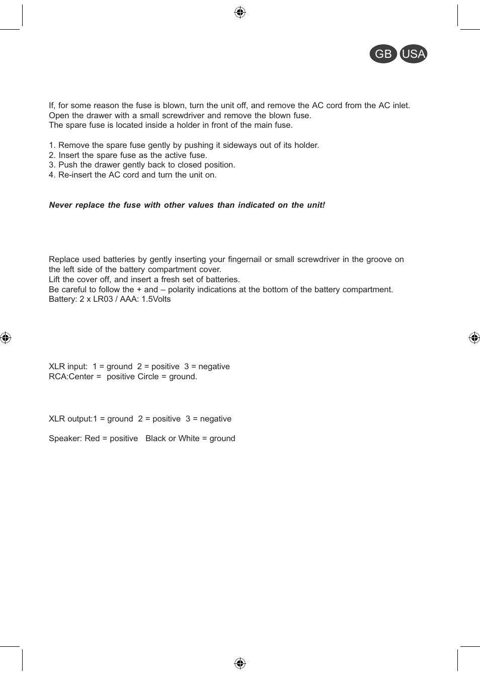 Gb usa | Electrocompaniet ECI 3 User Manual | Page 5 / 40