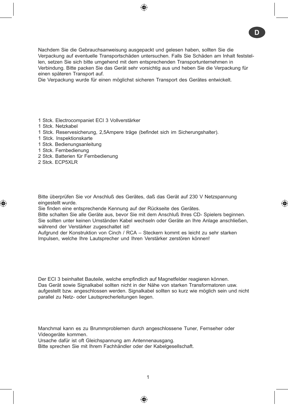 Electrocompaniet ECI 3 User Manual | Page 8 / 40