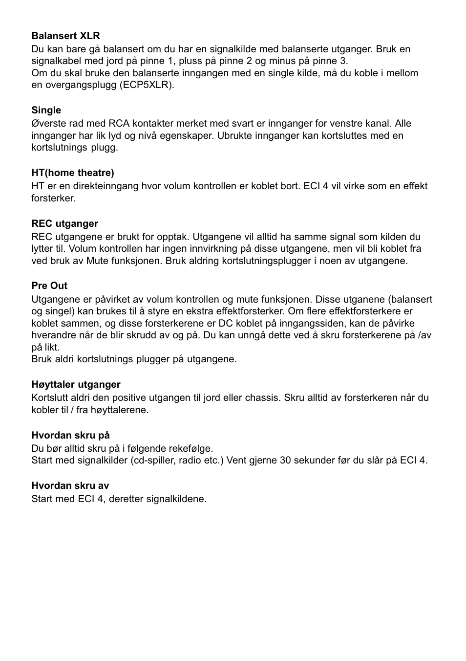 Electrocompaniet ECI4 User Manual | Page 9 / 15
