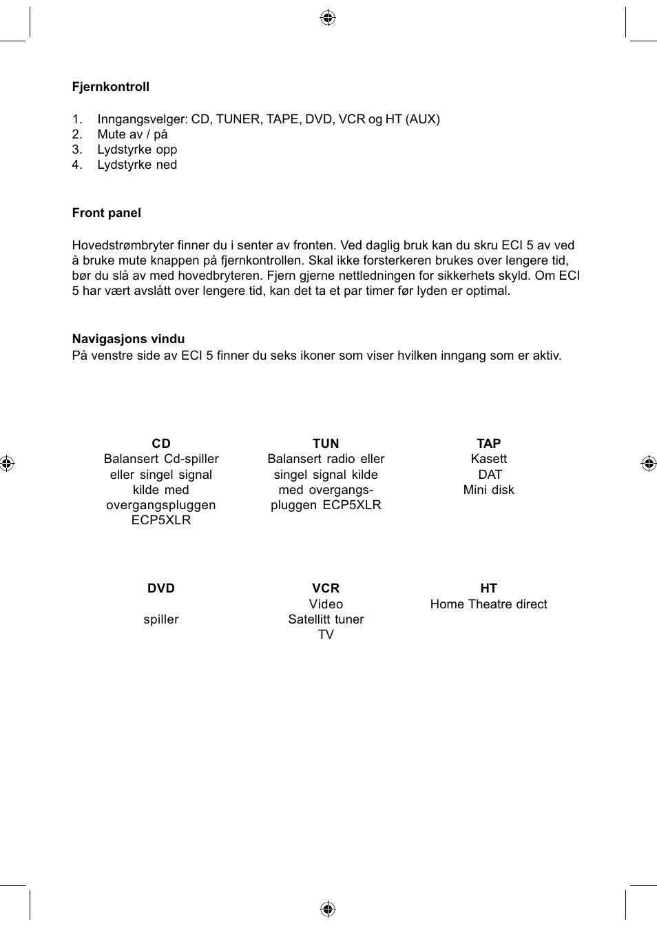 Electrocompaniet ECI 5 User Manual | Page 10 / 16