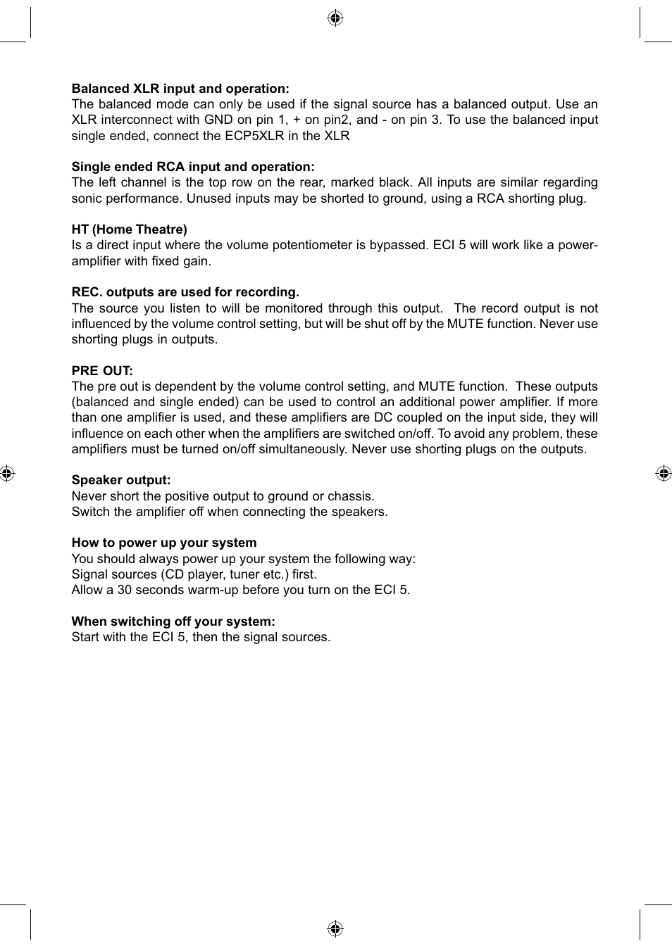 Electrocompaniet ECI 5 User Manual | Page 3 / 16