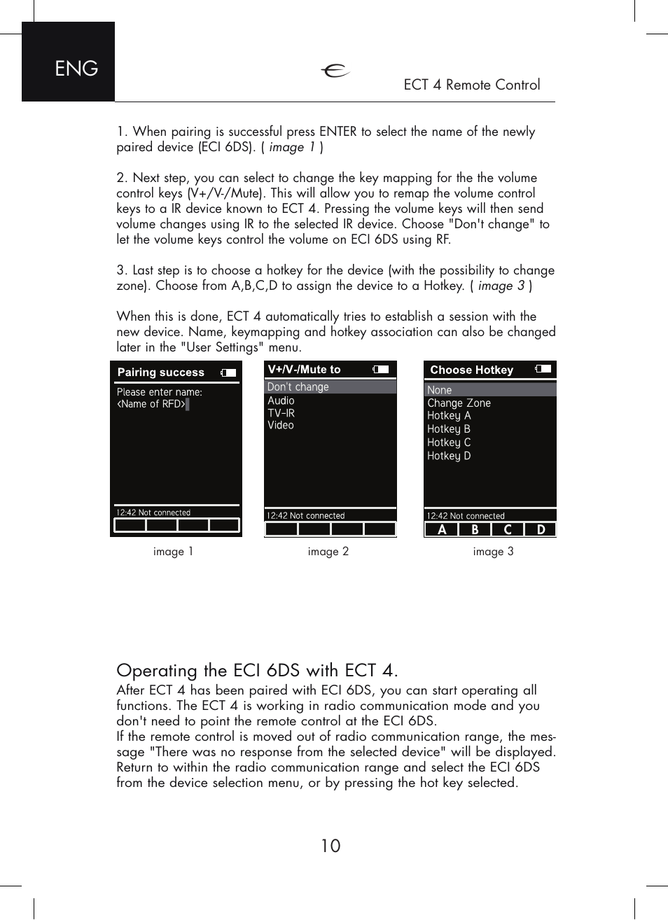 Operating the eci 6ds with ect 4 | Electrocompaniet ECI 6DS User Manual | Page 10 / 24