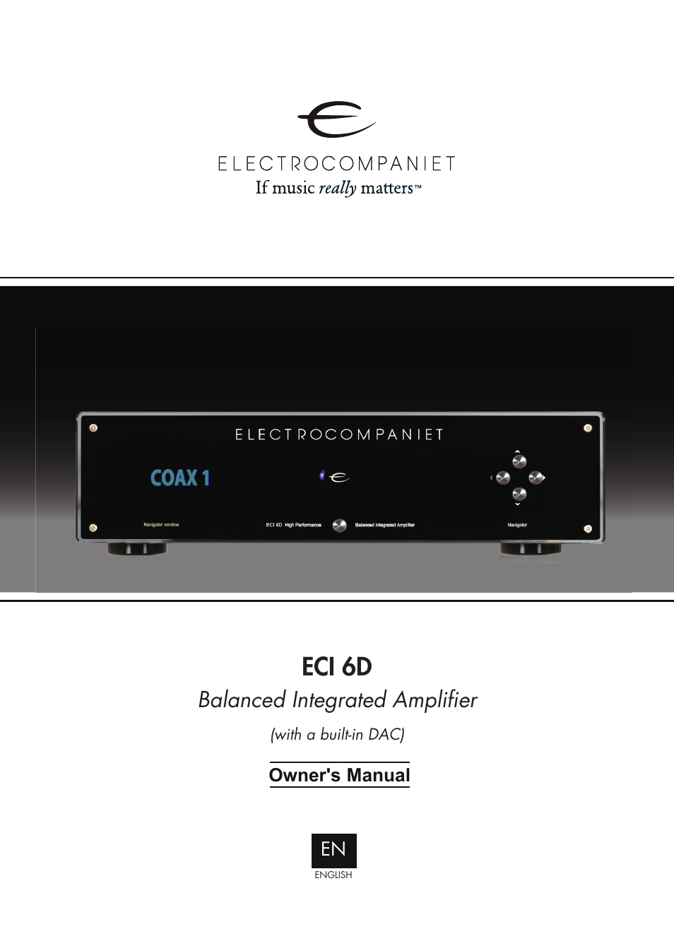 Electrocompaniet ECI 6D User Manual | 15 pages