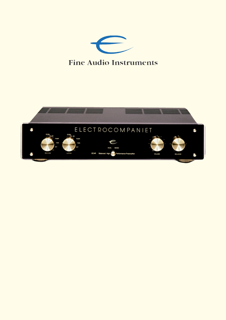 Electrocompaniet EC4 User Manual | 8 pages