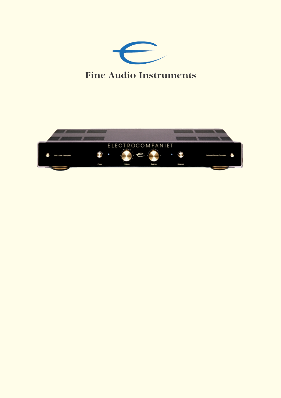 Electrocompaniet REC4.5 User Manual | 9 pages