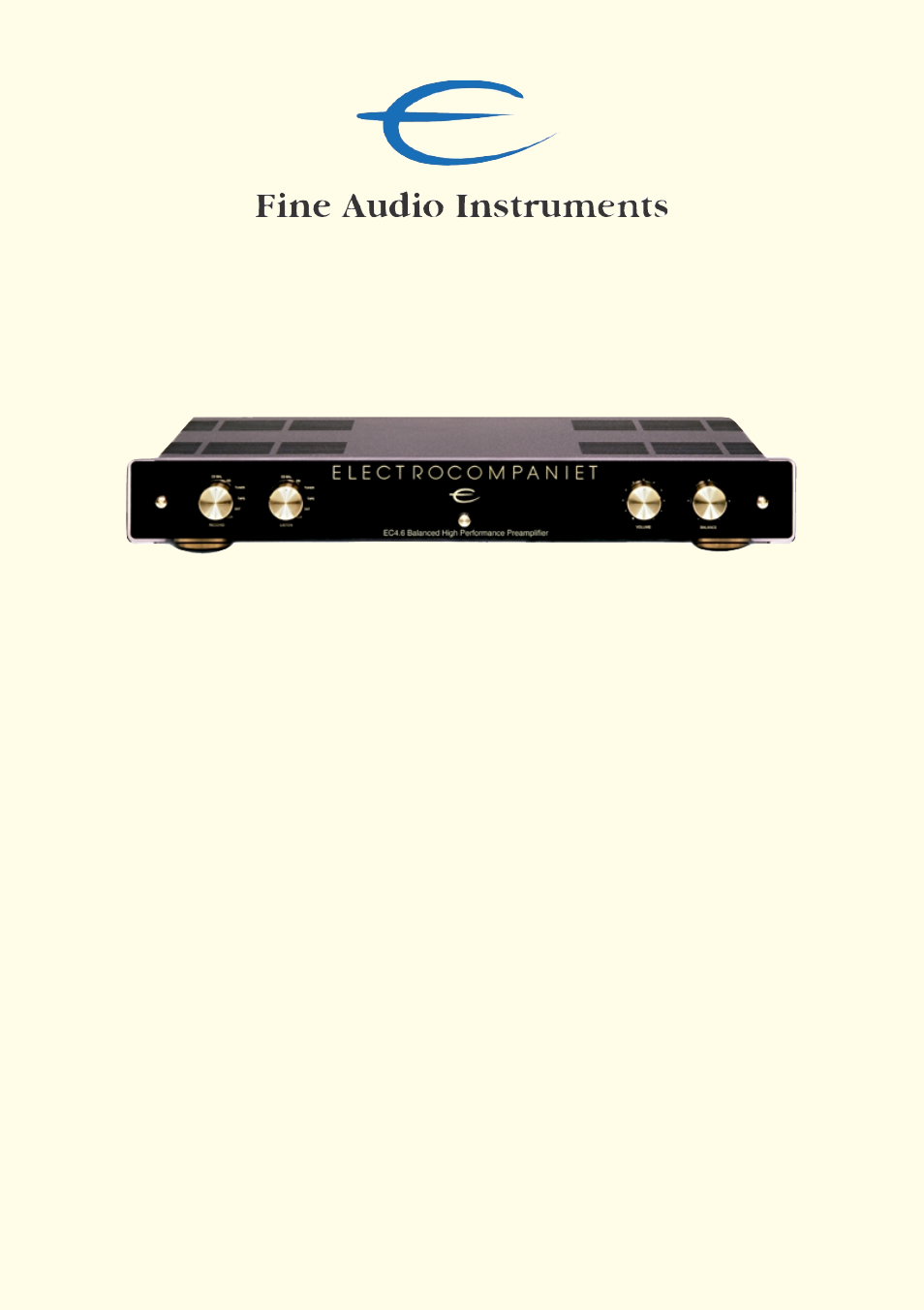Electrocompaniet EC4.6 User Manual | 8 pages