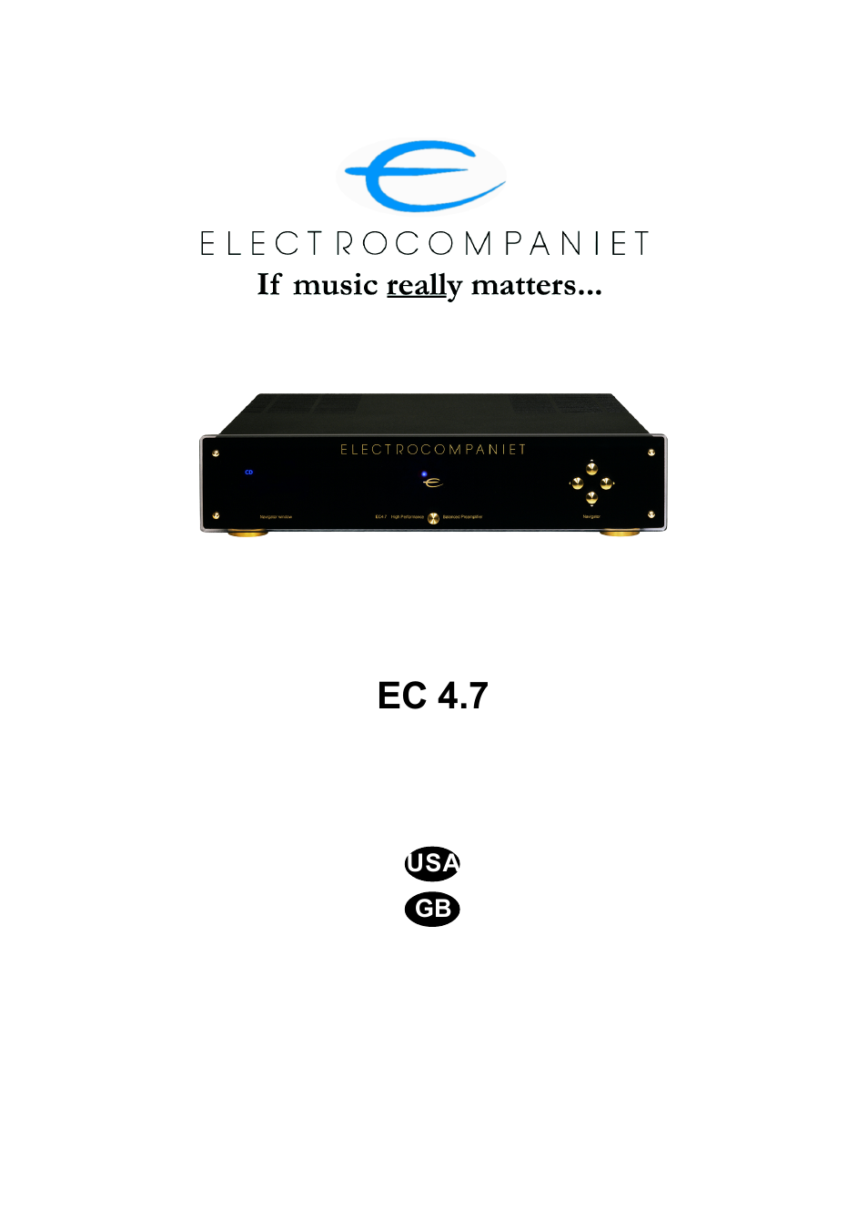 Electrocompaniet EC4.7 (issue 3) User Manual | 9 pages