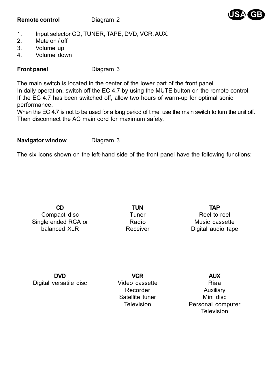 Gb usa 4 | Electrocompaniet EC4.7 (issue 3) User Manual | Page 4 / 9