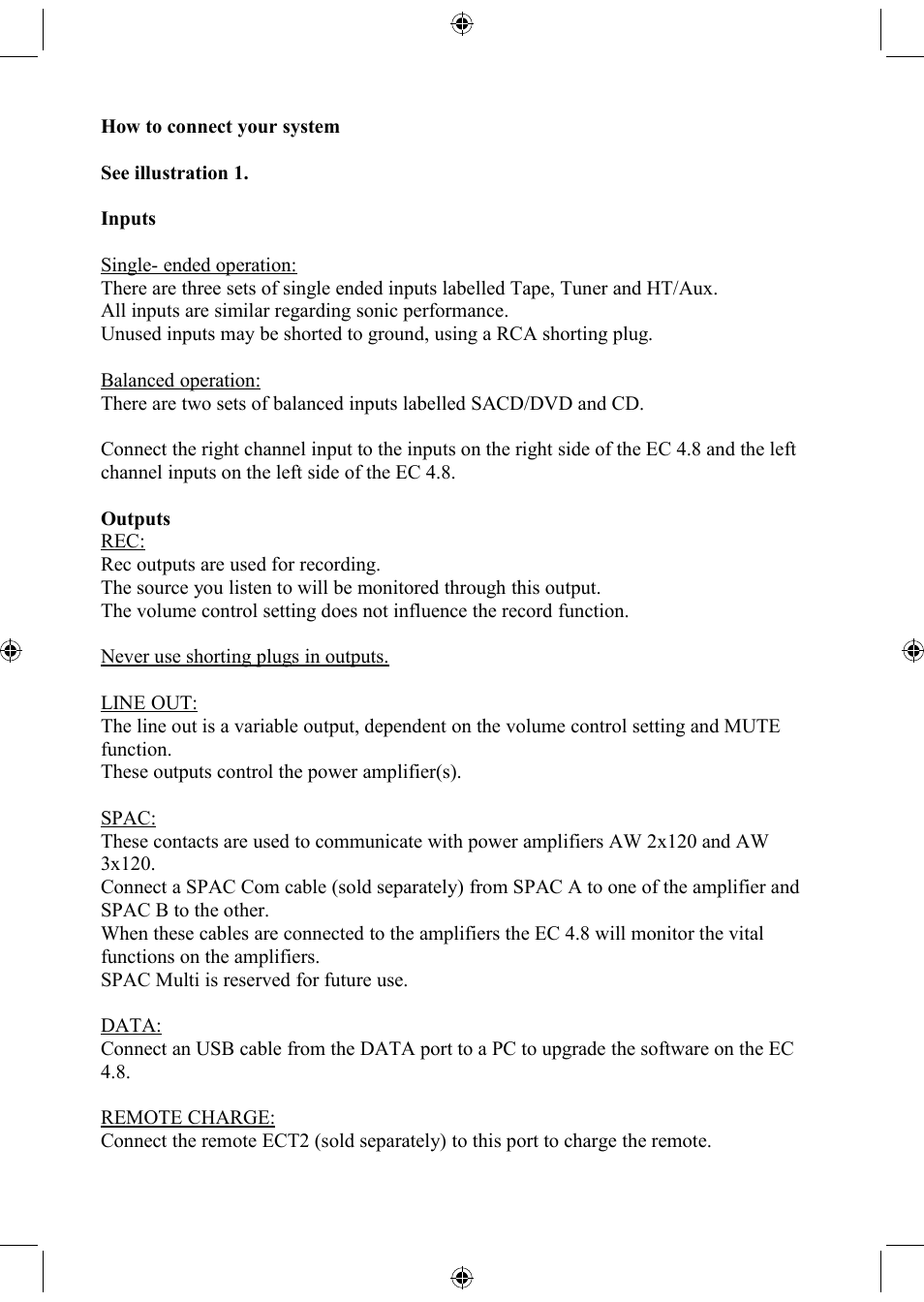 Electrocompaniet EC4.8 User Manual | Page 3 / 8