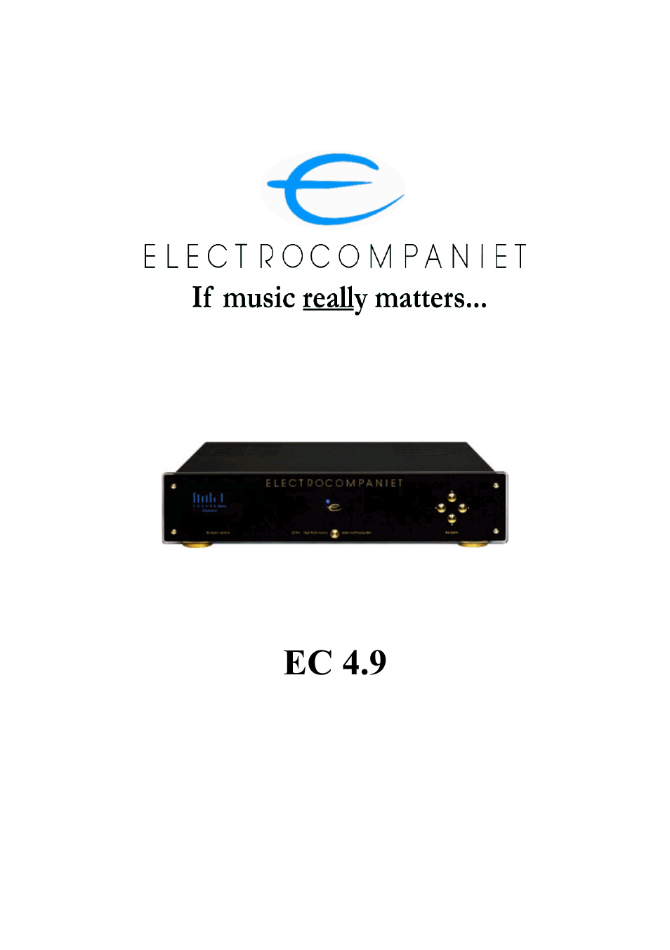 Electrocompaniet EC4.9 (6 channel) User Manual | 8 pages