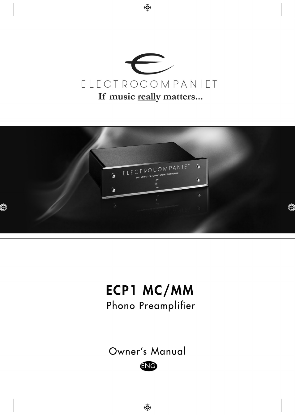 Electrocompaniet ECP1 User Manual | 8 pages