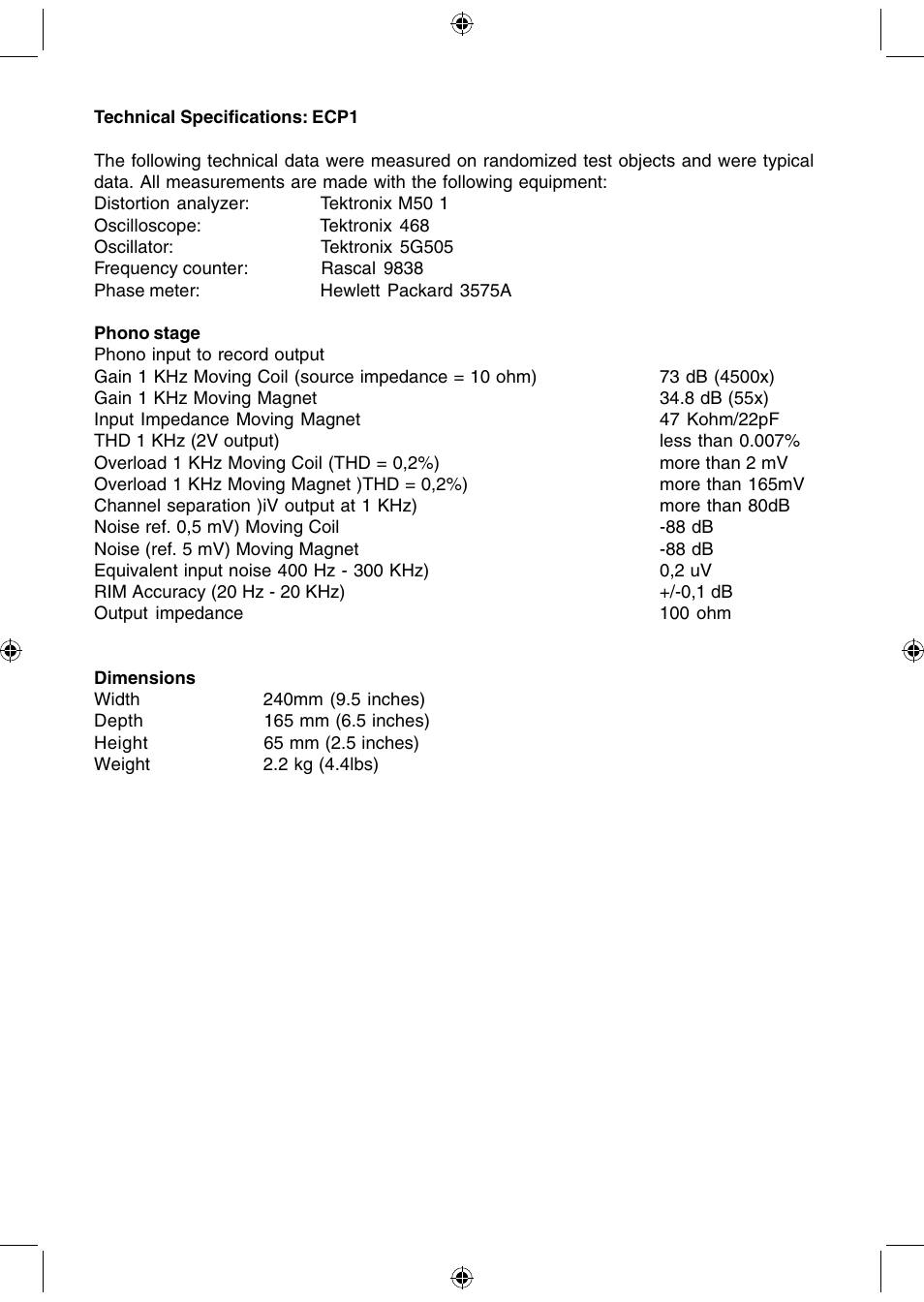 Electrocompaniet ECP1 User Manual | Page 6 / 8