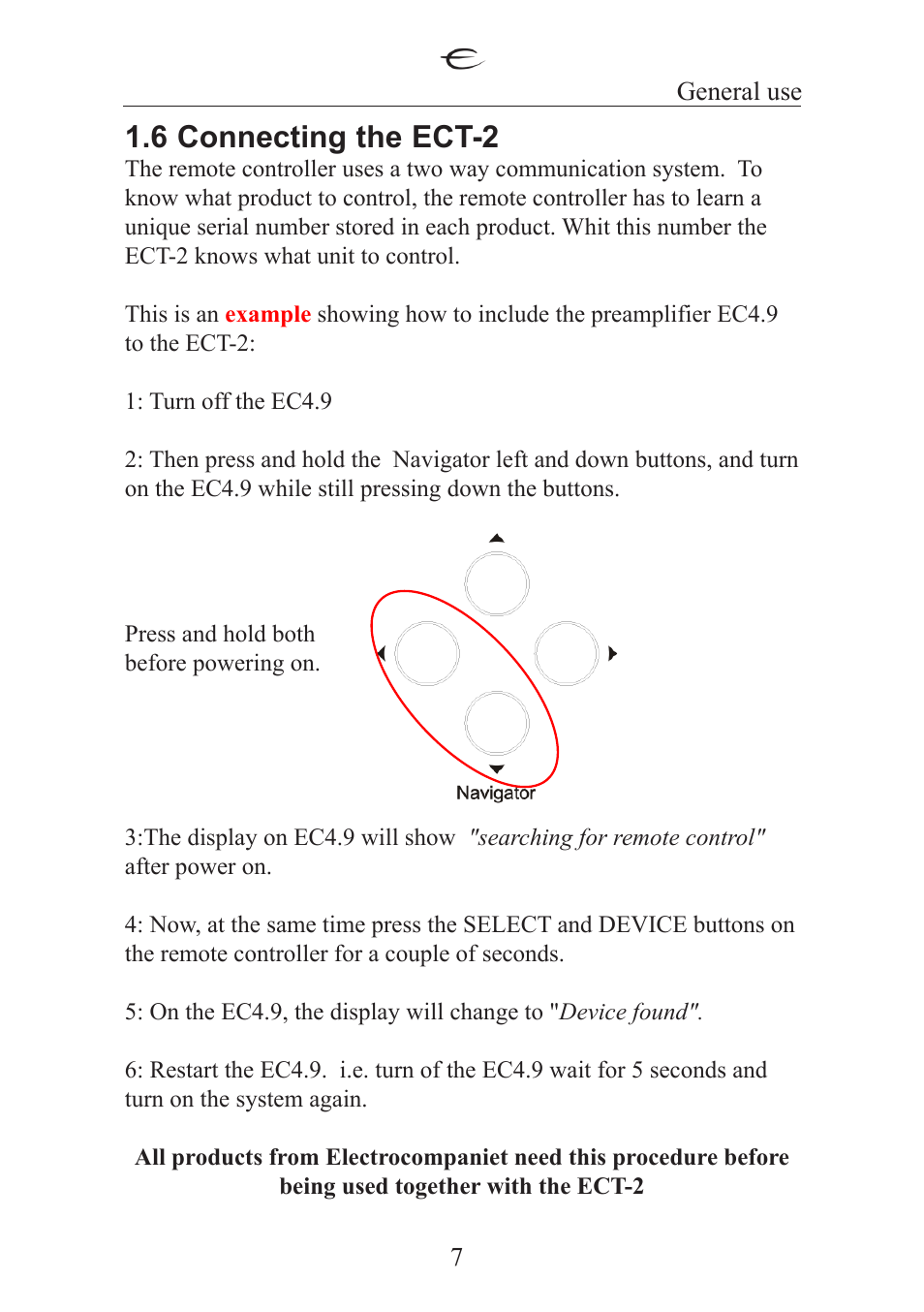 6 connecting the ect-2 | Electrocompaniet ECT 2 User Manual | Page 7 / 28