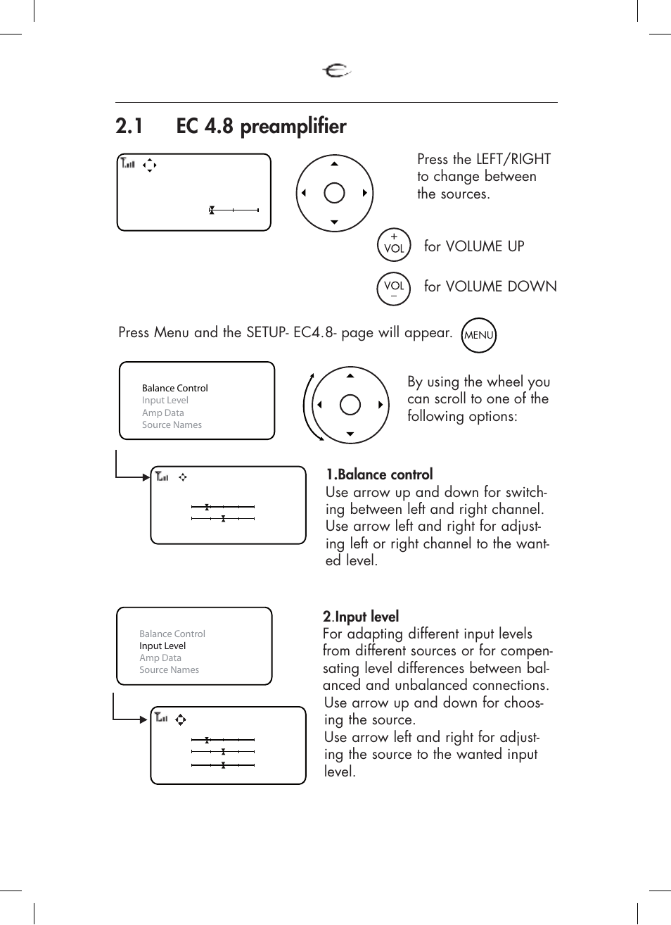 1 ec 4.8 preamplifier, 12 preamp function | Electrocompaniet ECT 3 User Manual | Page 12 / 28