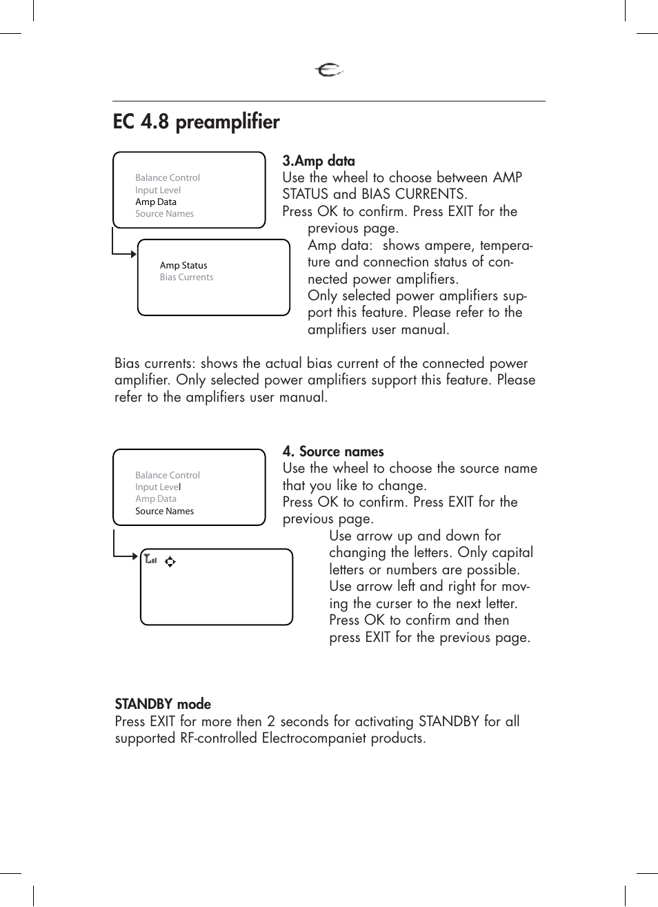 Ec 4.8 preamplifier, 13 preamp function | Electrocompaniet ECT 3 User Manual | Page 13 / 28