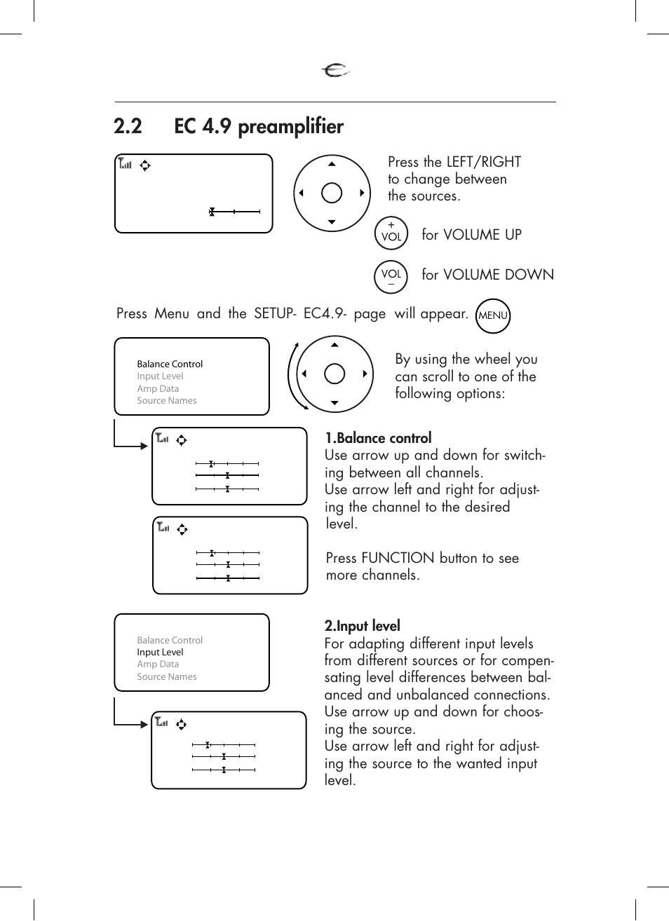 2 ec 4.9 preamplifier, Emp 1, 14 preamp function | Electrocompaniet ECT 3 User Manual | Page 14 / 28