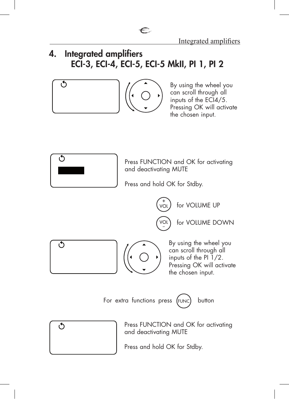 Cd tun tap dvd vcr ht, Mute, Cd tun ht aux | Electrocompaniet ECT 3 User Manual | Page 18 / 28