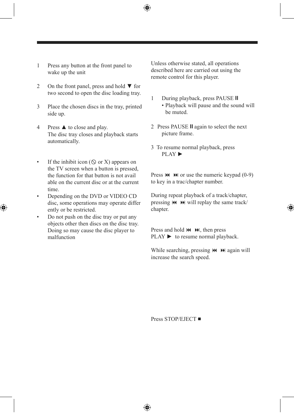Disc operation | Electrocompaniet EMP 1 User Manual | Page 13 / 36