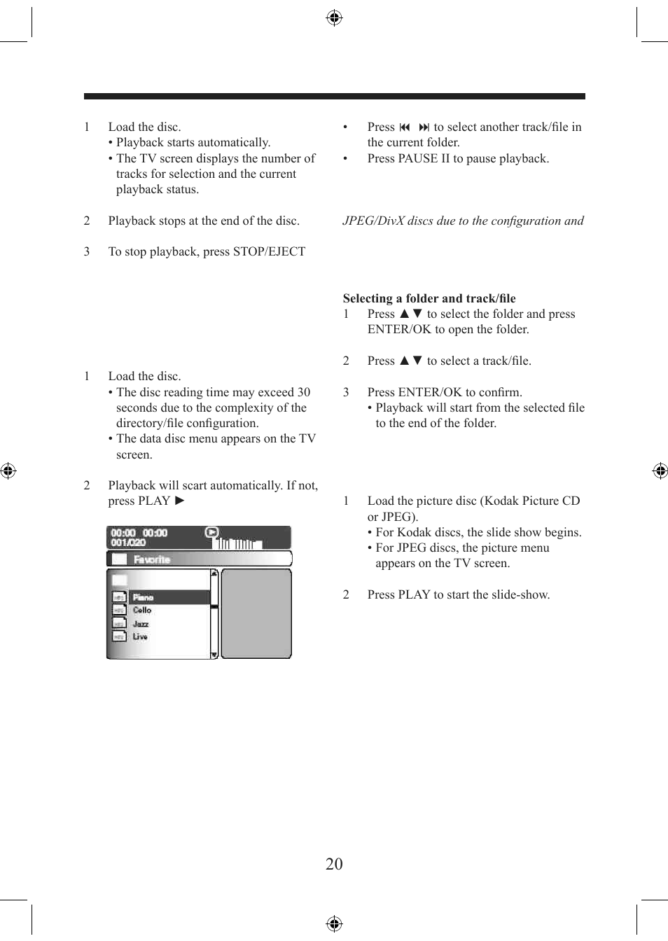 Disc operation | Electrocompaniet EMP 1 User Manual | Page 20 / 36