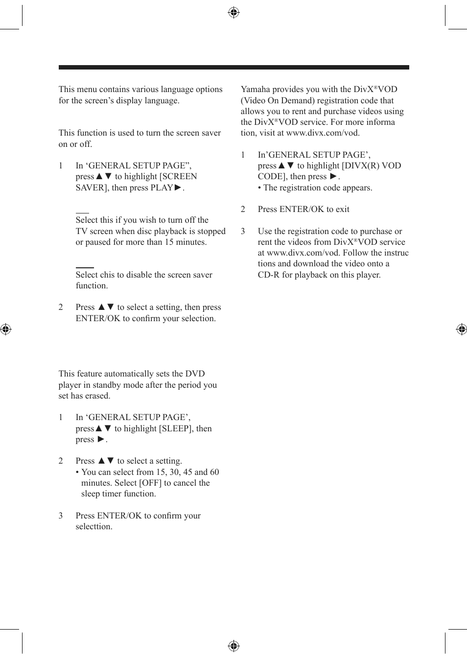 Setup menu | Electrocompaniet EMP 1 User Manual | Page 24 / 36