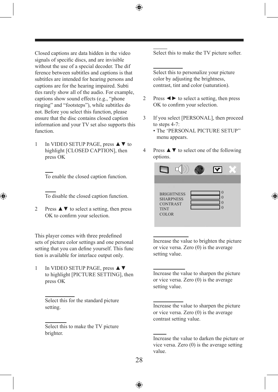 Setup menu | Electrocompaniet EMP 1 User Manual | Page 28 / 36