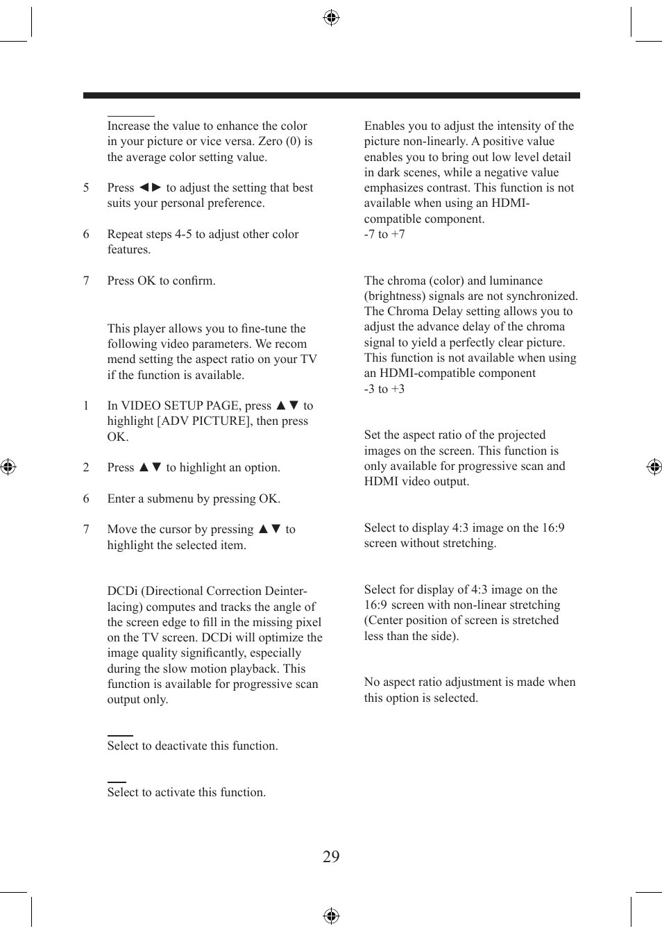 Setup menu | Electrocompaniet EMP 1 User Manual | Page 29 / 36