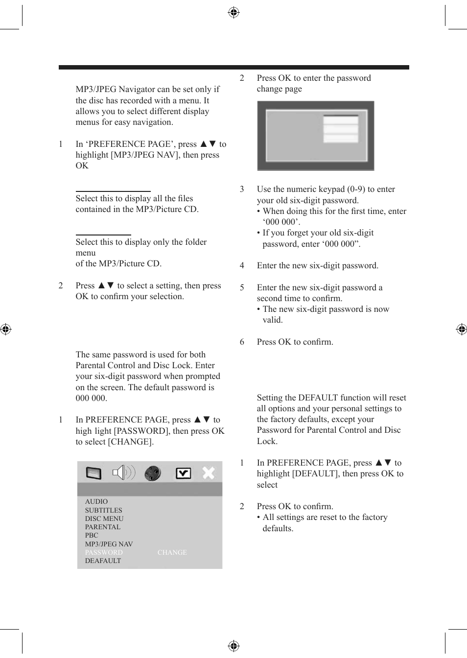 Setup menu | Electrocompaniet EMP 1 User Manual | Page 32 / 36