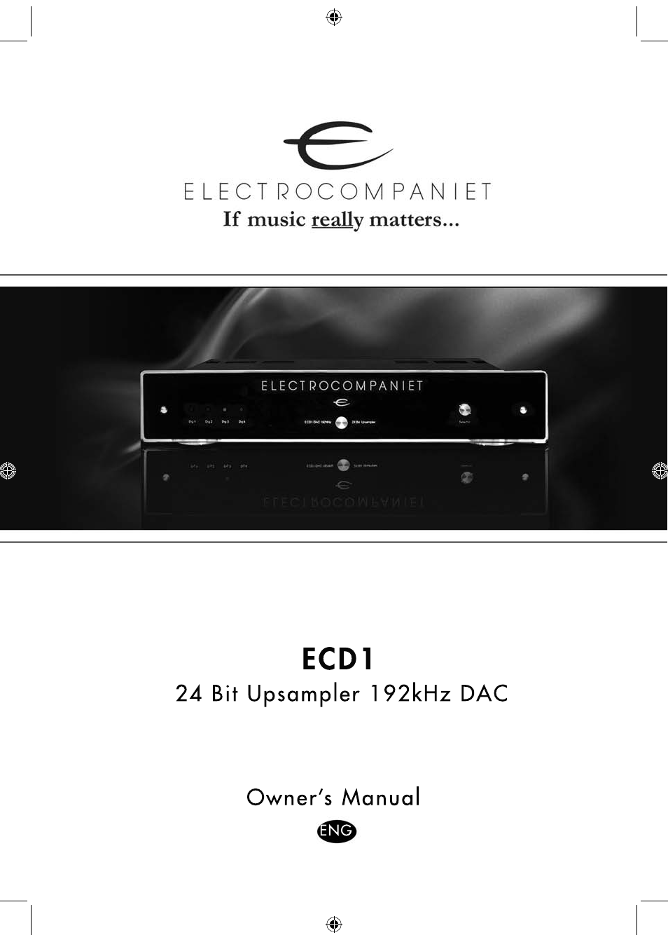 Electrocompaniet ECD1 V1 User Manual | 12 pages