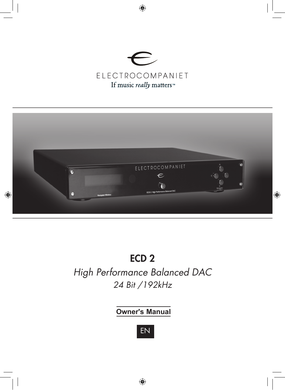 Electrocompaniet ECD 2 User Manual | 12 pages