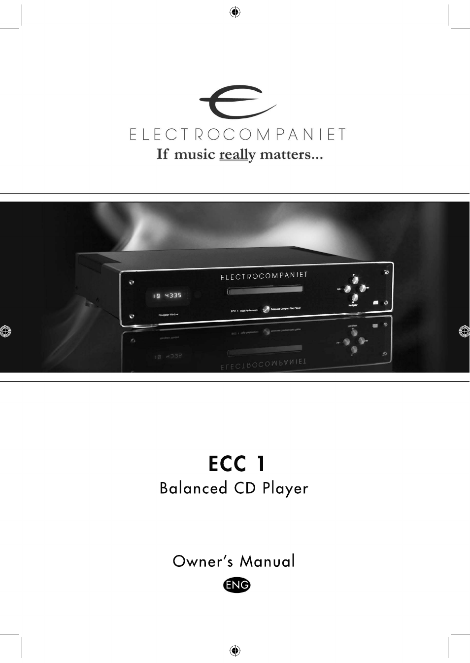 Electrocompaniet ECC 1 User Manual | 8 pages