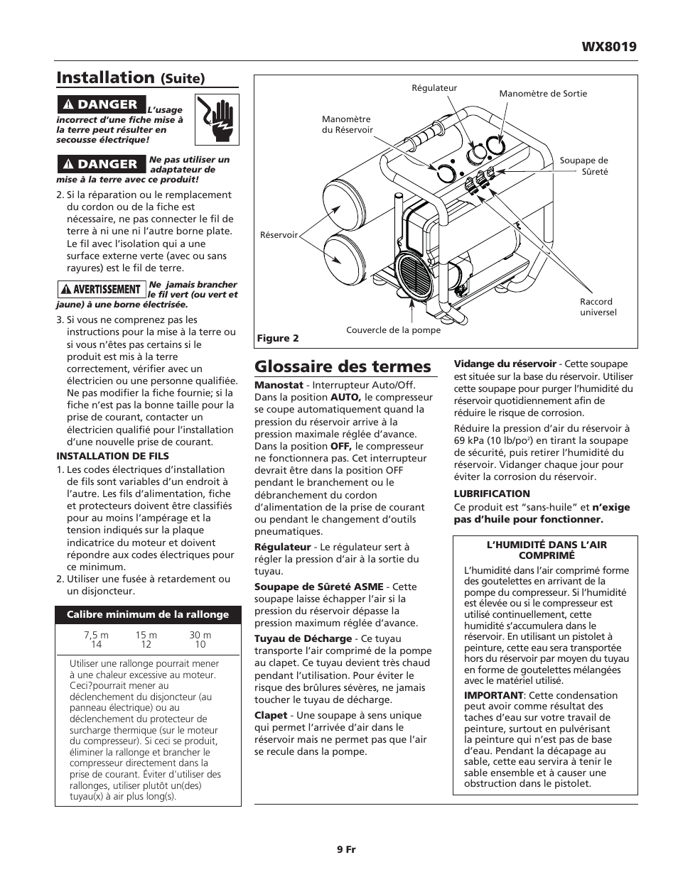 Glossaire des termes, Installation, Wx8019 | Suite) | Campbell Hausfeld IN626100AV User Manual | Page 9 / 24