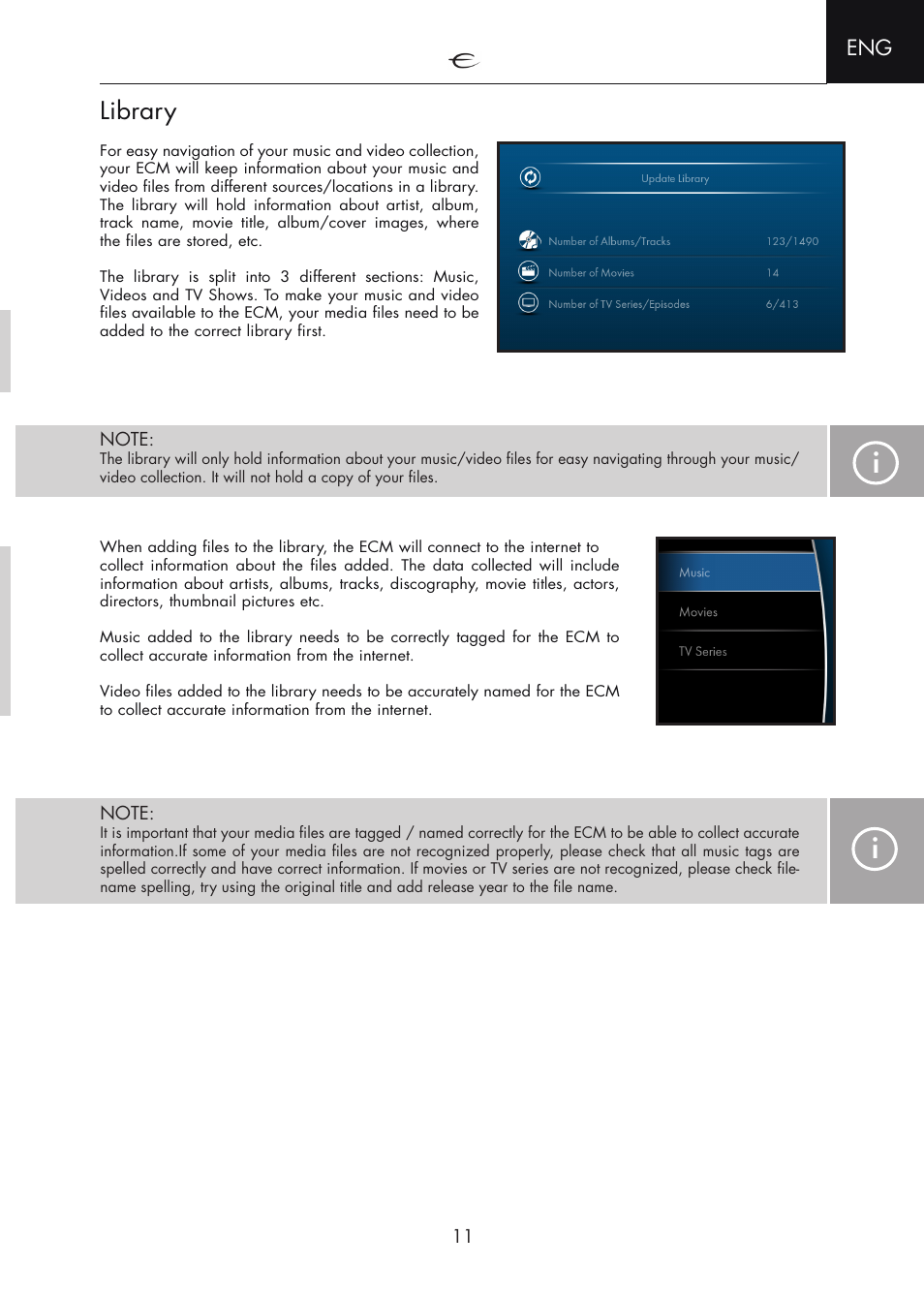 Library, Library information | Electrocompaniet ECM 2 User Manual | Page 11 / 36