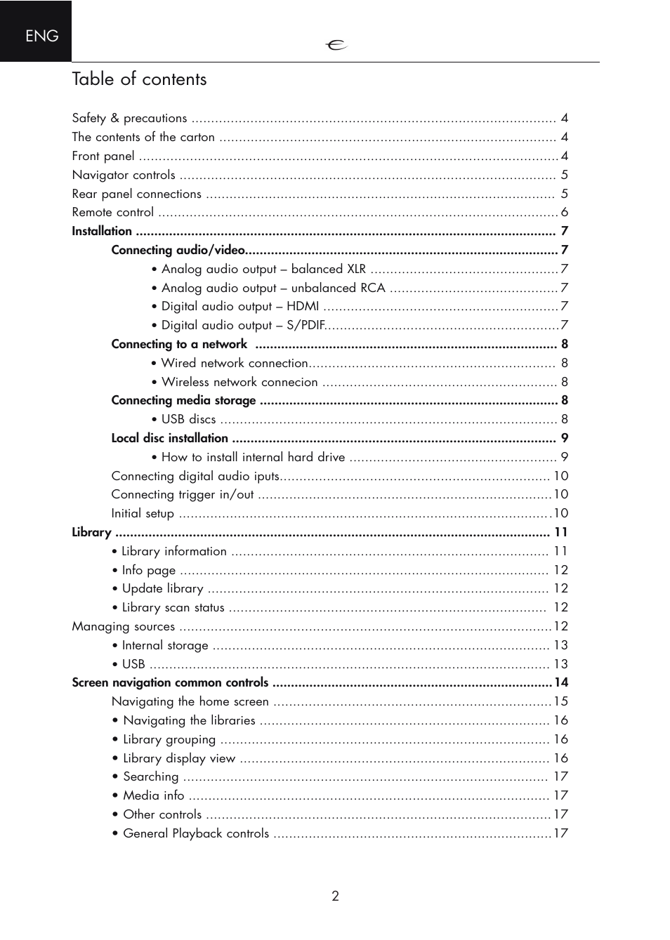 Electrocompaniet ECM 2 User Manual | Page 2 / 36